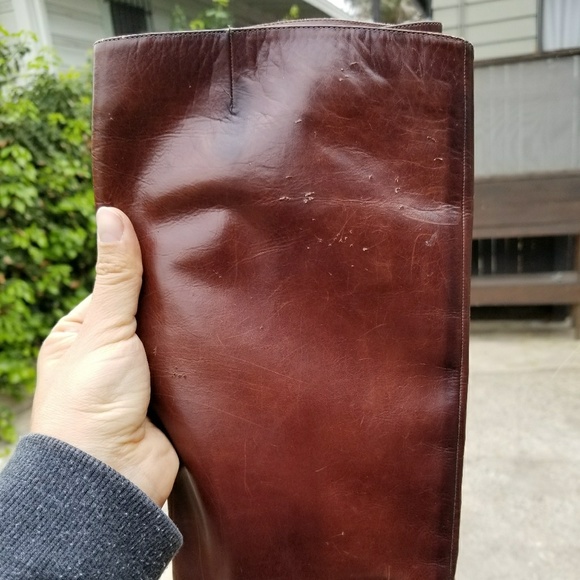 Ferragamo Knee High Oxford Wingtip Boots - Picture 4 of 6